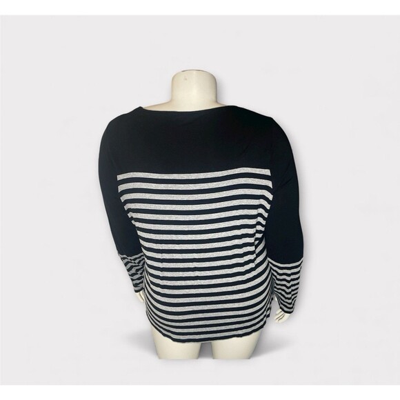 Vince Camuto Womens Tunic Top Size 3X Black Striped Minimalist Capsule Wardrobe - Picture 2 of 10